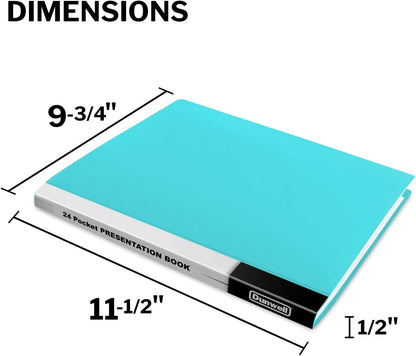 Dunwell Presentation Binder 24-Pocket, Displays 48 Pages, 8.5x11 Portfolio Binder with Plastic Sleeves, Storage and Organizer for Documents, Certificates, Projects, Photos (3 Pack, Black)