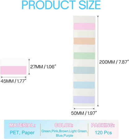 PATIKIL Clear Index Sticky Tabs, 120 Pcs Large Transparent Sticky Notes Bookmarks Planner Stickers Page Tabs for Office Notebooks File Folder Ledger Book, Gradient Green
