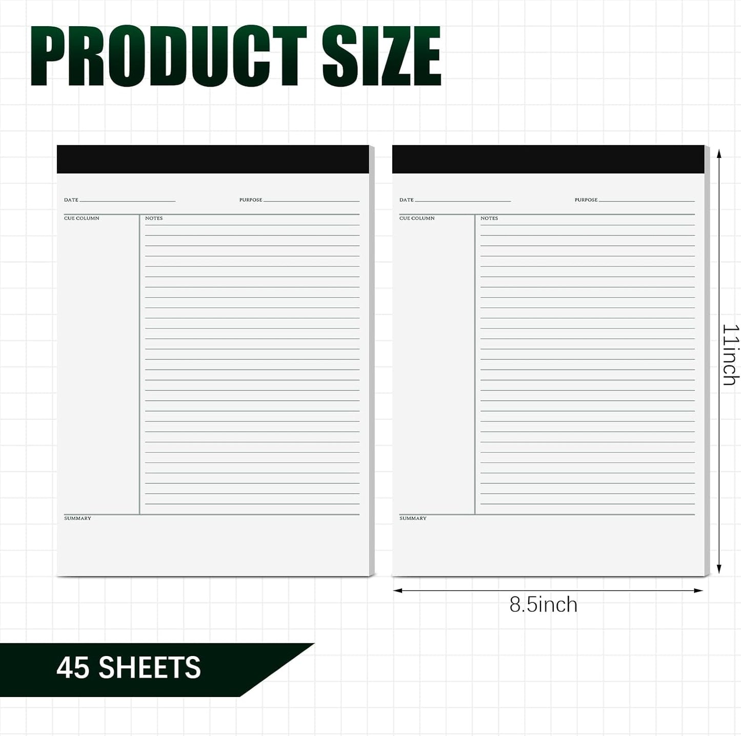 PerKoop 8 Pcs Writing Note Pads Notes System 8.5 x 11 Inches College Ruled Legal Pads Lined Paper Notebooks for Office School Teacher Students College Business, 45 Sheets Per Pad (Multicolor)