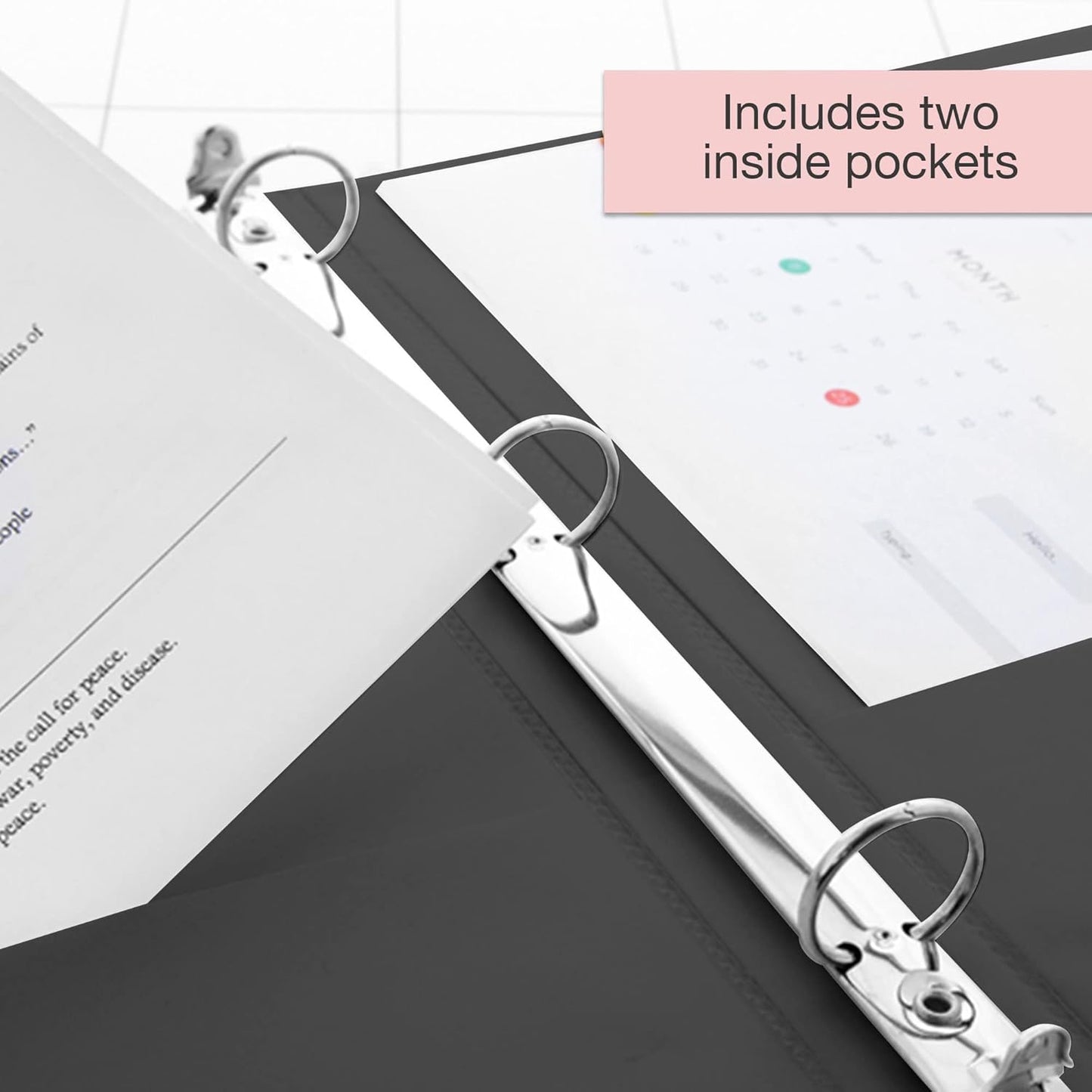 BAZIC Products 3 Ring Binder - Burgundy, Economy View Binder with Clear Overlay Cover and Round Rings, Organizer for School Office Home Use, 1.5-inch Capacity Holds 280 Sheets Paper, 1-Pack