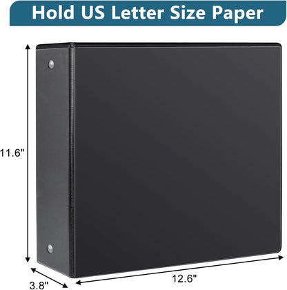 CIXILDTS 0.5-inch Round Ring Binder, Durable 1/2" 3 Ring Binder Fit Letter Size Paper, Presentation View Binders, White,12-Pack