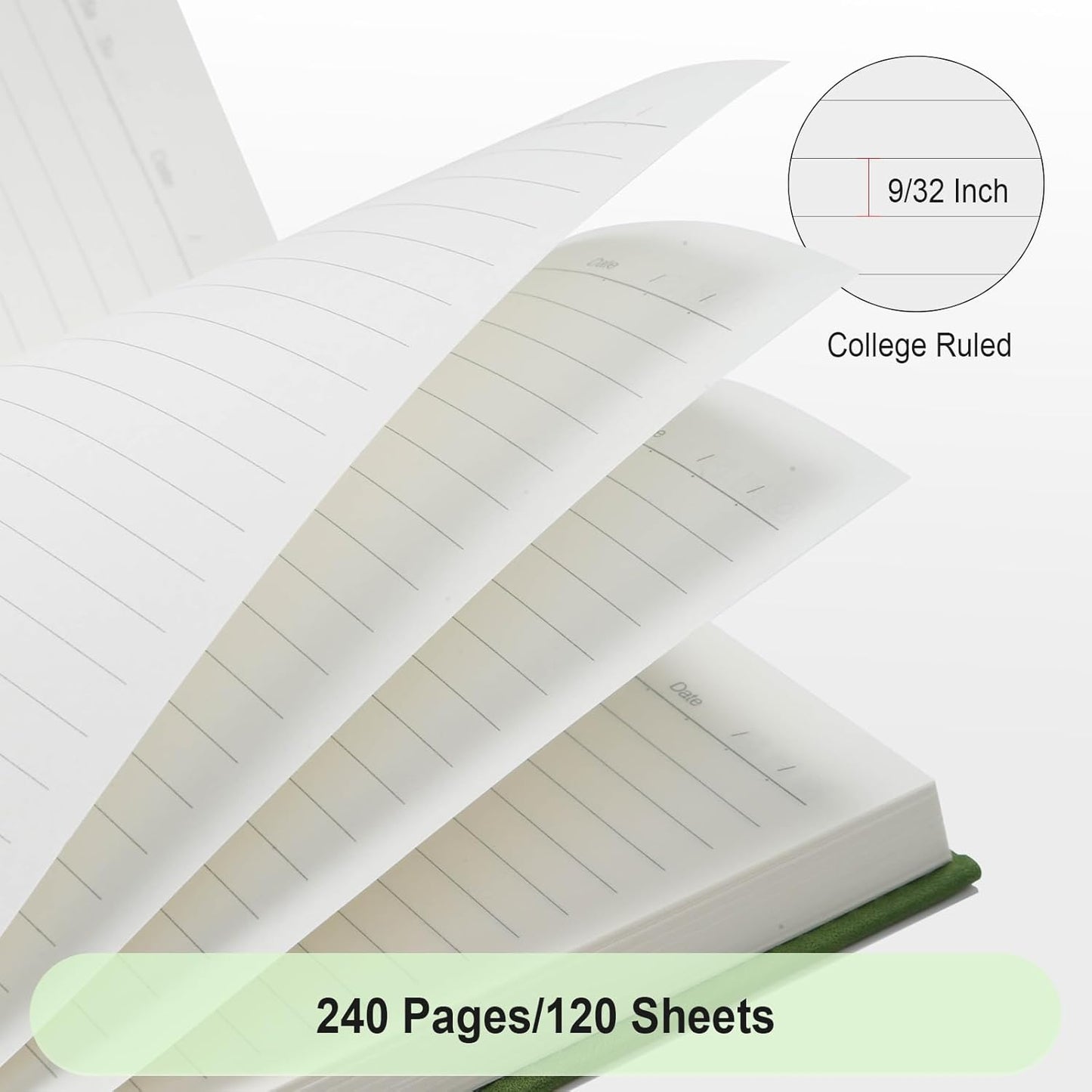 Comix 6 Pack Lined Journal Notebooks for Work, 240 Pages, 5.5"x8.3", Black, Hardcover, A5 Medium College Ruled, Journaling Notebooks for Notes-Taking, Fits for Office School Home