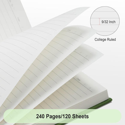 Comix 6 Pack Lined Journal Notebooks for Work, 240 Pages, 5.5"x8.3", Black, Hardcover, A5 Medium College Ruled, Journaling Notebooks for Notes-Taking, Fits for Office School Home