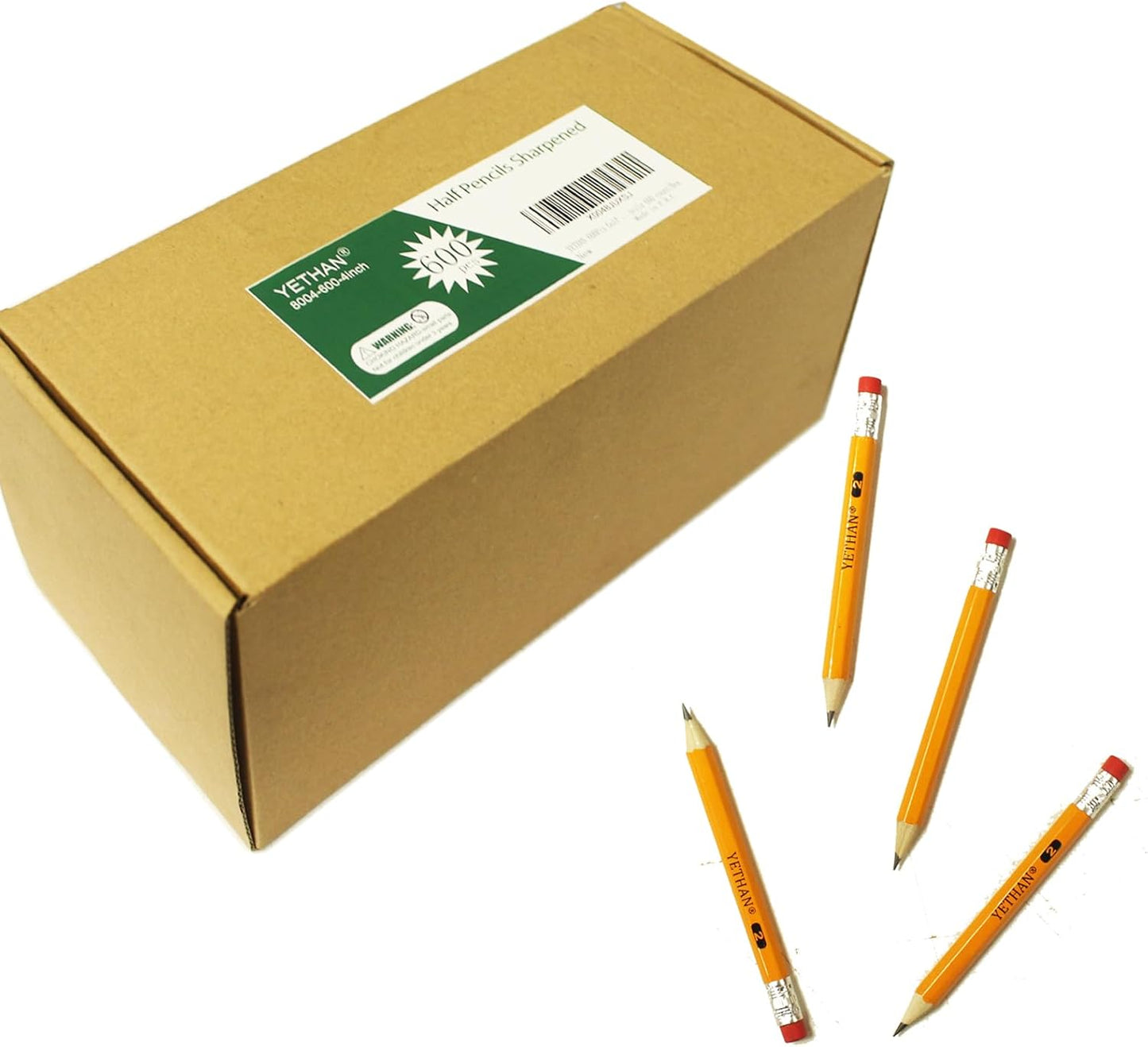 400Pcs Golf Pencils with Eraser Tops, Hexagon Wooden pencils, Pre Sharpened 2# HB Half Golf School Office 4" Mini 400 count/Box