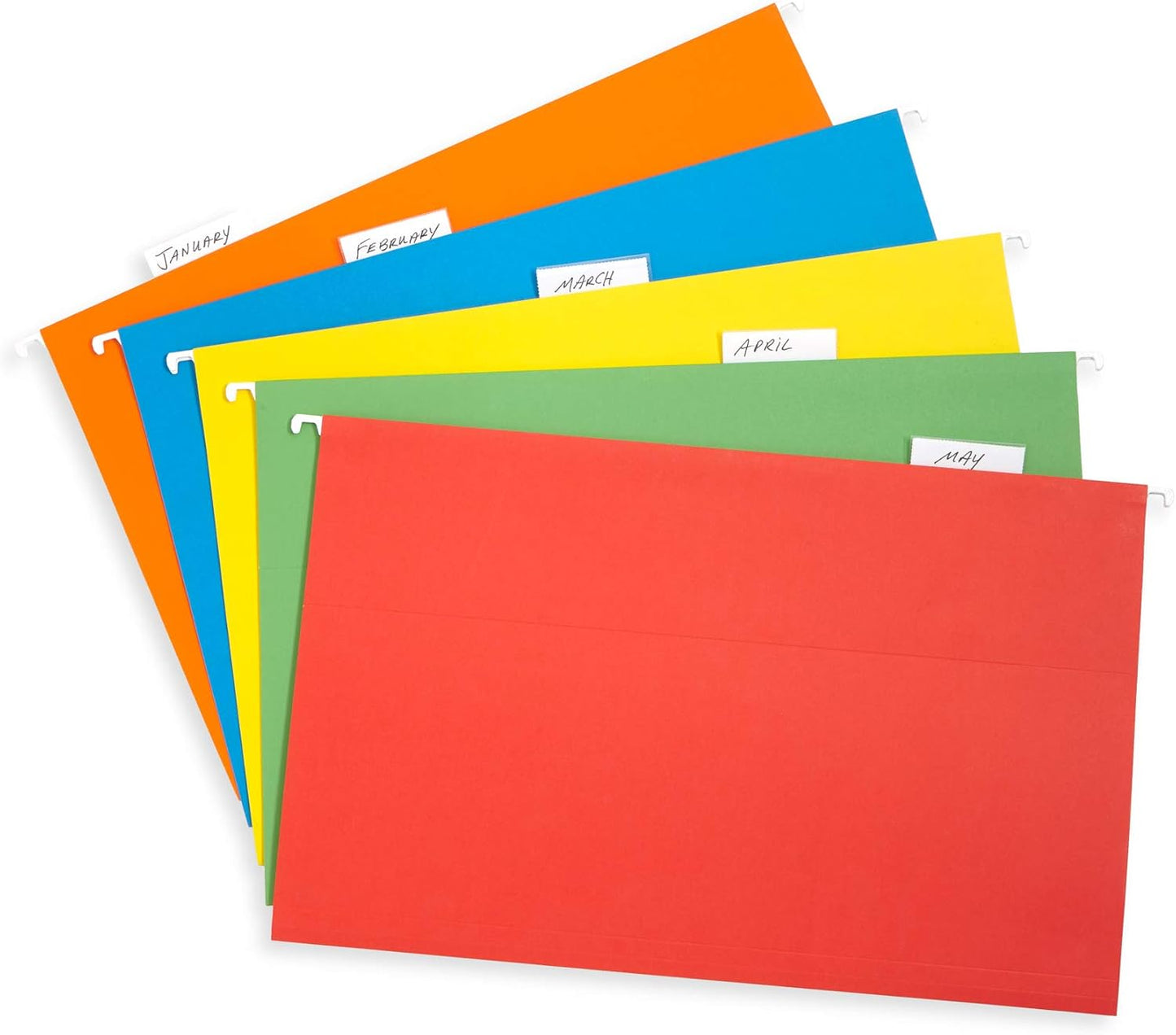 Blue Summit Supplies 50 Legal Size Hanging File Folders, 1/5 Cut Adjustable Tabs, 5 Tab Locations, Designed for Legal and Law Office File Organization, Standard Green, 50 Pack, Legal Size