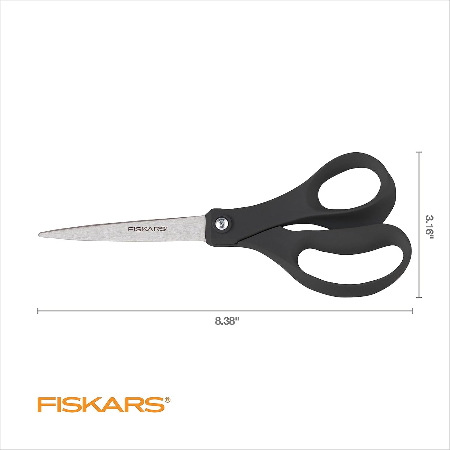 Fiskars All Purpose Scissors, High Performance Cutting, Stainless Steel Blades, Ergonomic and Comfort Handles, Perfect for Arts and Crafts and the Office, Scissors for Office
