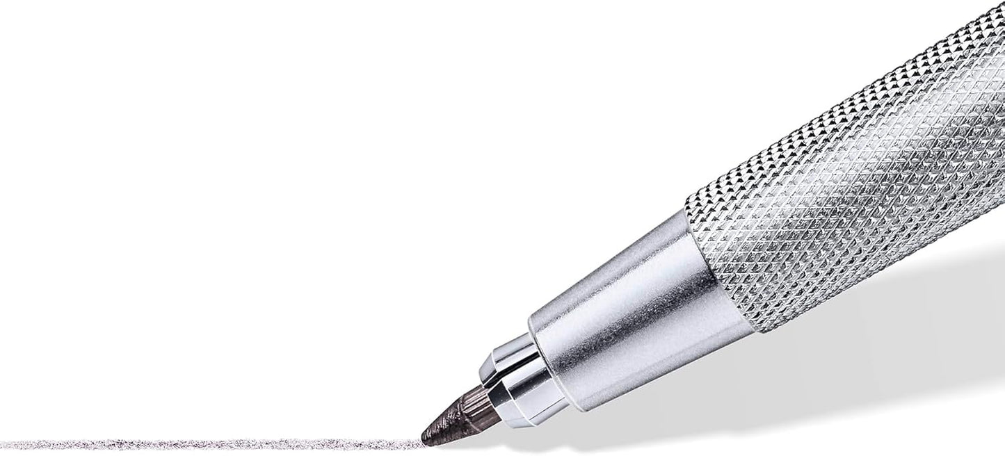 STAEDTLER Mars Technico Mechanical Pencil, 2mm (2) Lead Holder with Built-in Sharpener - Drawing & Sketching Pencil with Metal Clip & Push-Button Lead Advance