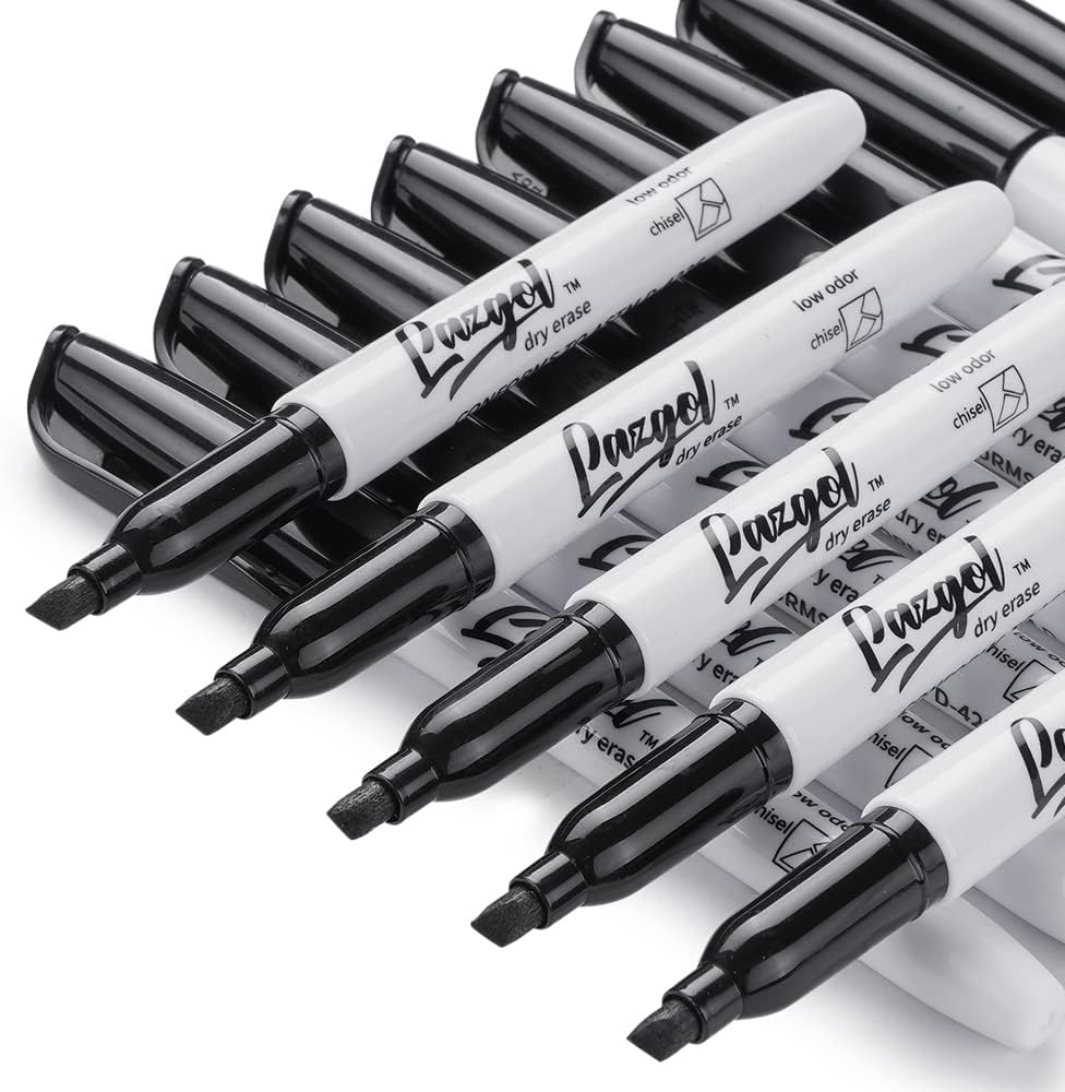 LAZGOL Dry Erase Markers Bulk, 96 Pack Black Dry Erase Markers Chisel Tip, Low Odor Whiteboard Markers for School, Office Supplies, Perfect for Writing on White Board, Mirror,Calender