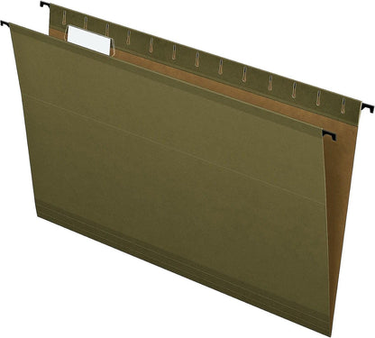 Pendaflex SureHook Reinforced Hanging File Folders, Legal Size, Standard Green, 1/5 Cut, 20/BX (6153 1/5)