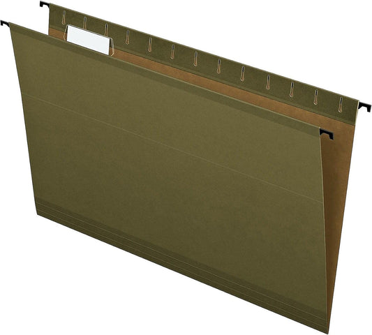 Pendaflex SureHook Reinforced Hanging File Folders, Legal Size, Standard Green, 1/5 Cut, 20/BX (6153 1/5)