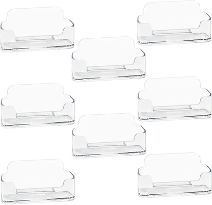 HSYMQ Acrylic Business Card Holder for Desk, Clear Plastic Business Cards Display Holders Stand, Fits 30-50 Business Cards