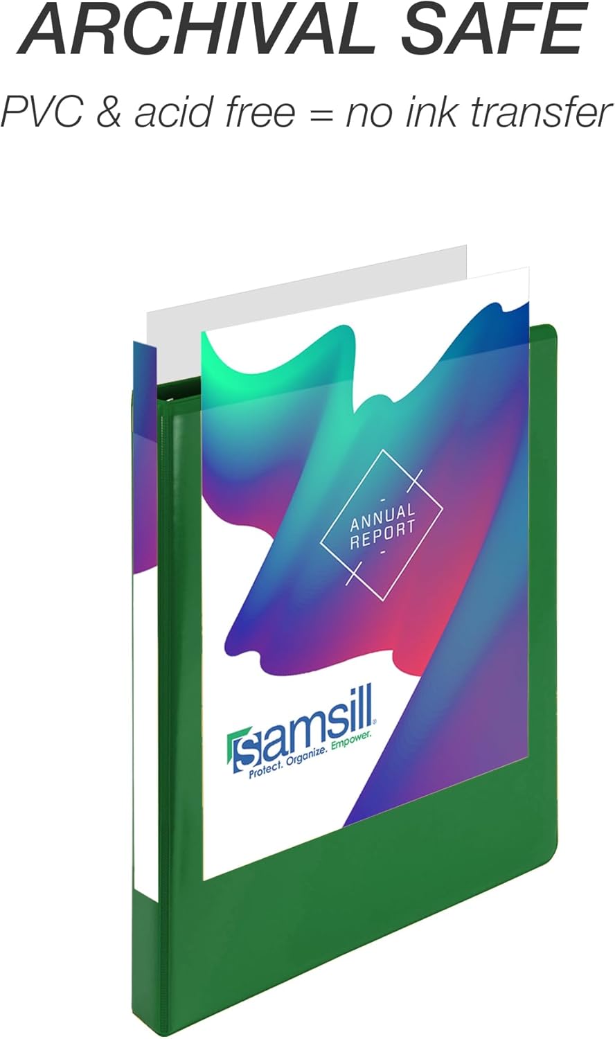 Samsill 1.5 Inch 3 Ring Binders, Economy Round Ring, Clear View Cover, 325 Sheet Capacity - for School, Home, Office - White, 4 Pack