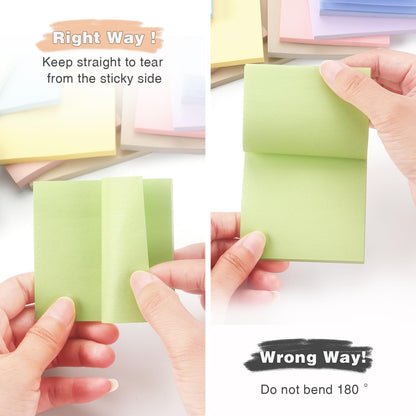 Sticky Notes 3x3inch, 8 Pads Self-Stick Notes, 8 Pastel Multi Colors with Gray Note Pads, Suitable for School, Home, Office, 80 Sheets/Pad