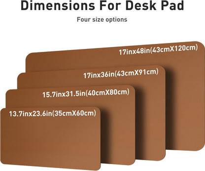 Aothia Non-Slip Waterproof PU Leather Desk Pad Protector for Mouse, Writing Desk, Office, Home, Laptop Blotter, 23.6" x 13.7", Black - Colors A