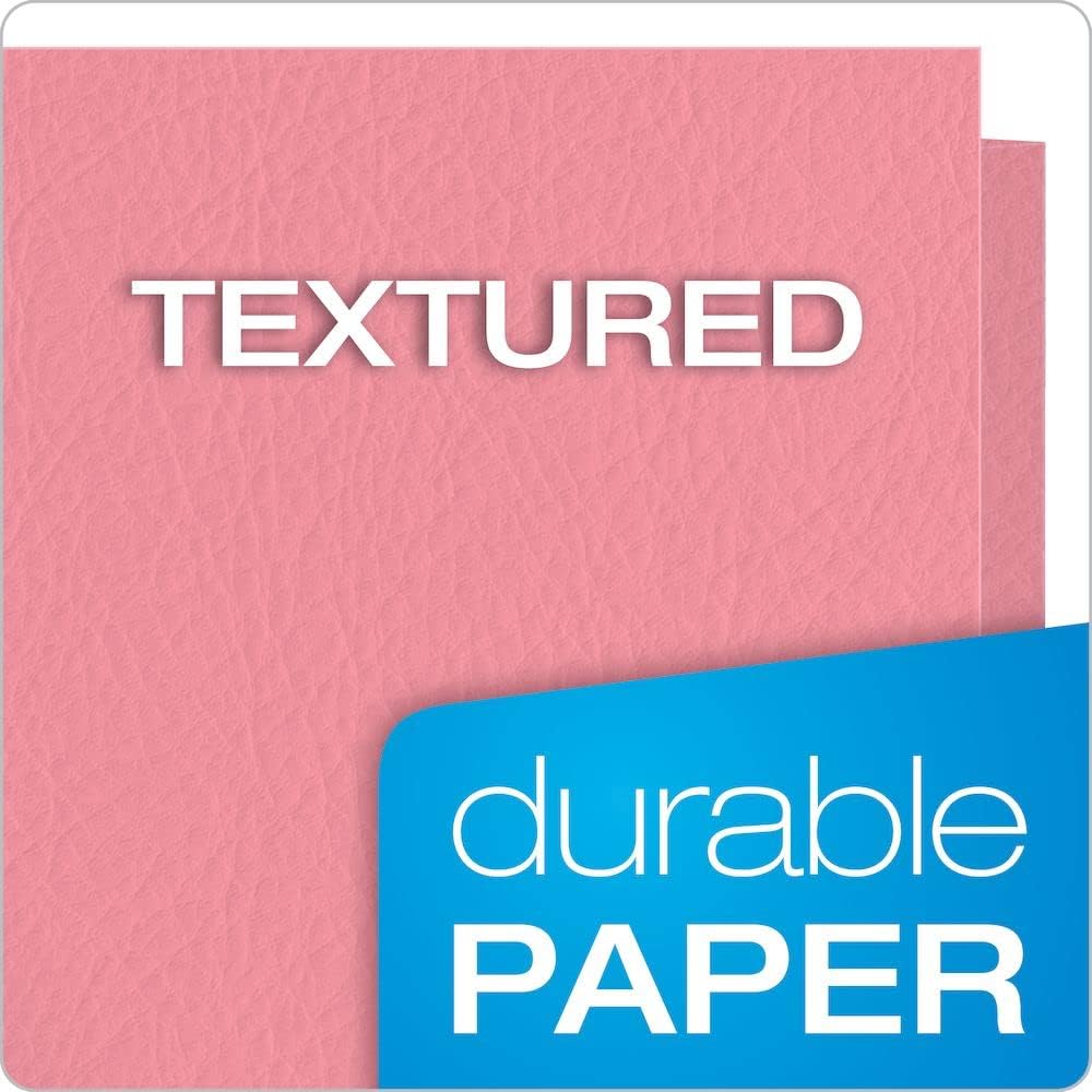 Oxford Twin-Pocket Folders, Textured Paper, Letter Size, Dark Blue, Holds 100 Sheets, Box of 25 (57538EE)