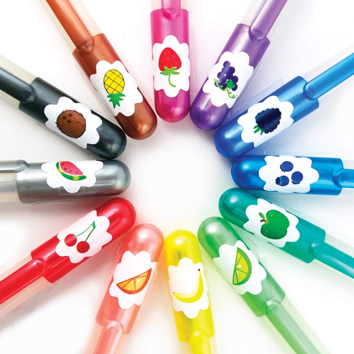 Ooly Scented Yummy Yummy Glitter Gel Pens Set of 12-1.00mm NIB Scented Glitter Pens for Kids and Adults, Art and Stationery Supplies