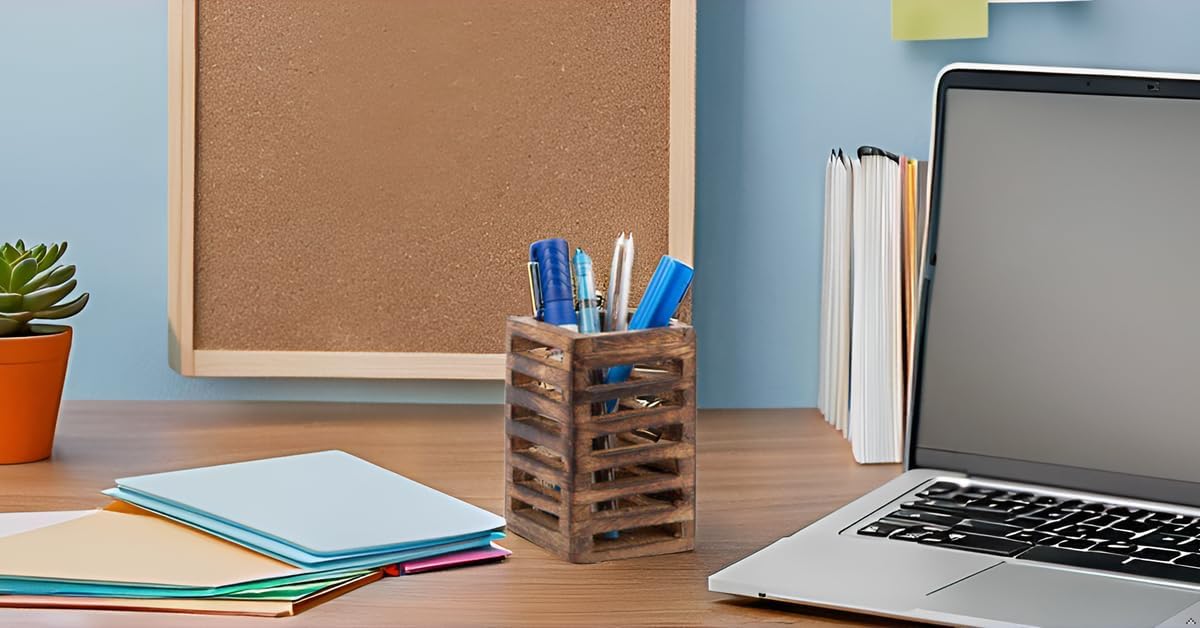 Birthday Gift Ideas Handcrafted Wooden Pen Pencil Holder Organizer For School Desk Home or Office Unique Stationary Supplies for Kids Girls Boys Adults Artists Birthday Housewarming Gift Ideas