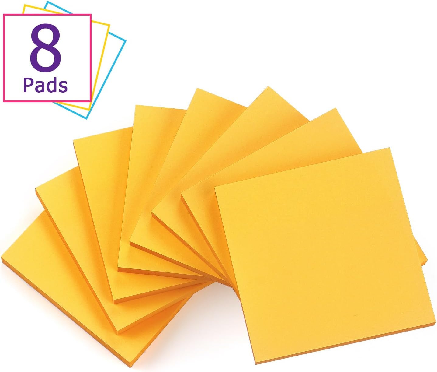 Sticky Notes 3x3 Self-Stick Notes Bright Colors Sticky Notes 8 Pads 80 Sheet/Pad (Blue)