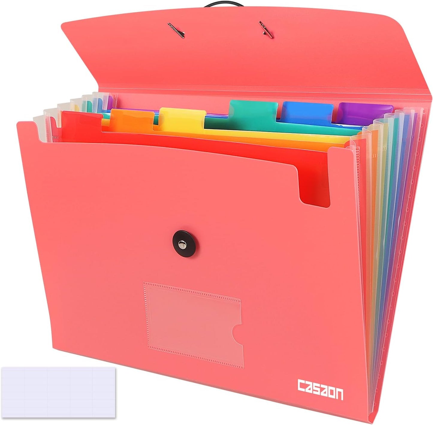 7 Pocket Accordian File Folders, Expanding File Folder A4 Letter Size Paper Portable Document Organizer-Black