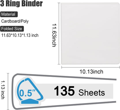 COMIX Heavy Duty Slant-D Ring View Binder, 1 inch 3 Ring Binders, Hold 225 Sheets of 8.5" x 11" Paper, 12 Pack (Black)