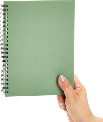5 Pack 6x8 inch Spiral Journals, Small Notebooks Bulk with 120 Lined Pages for Work, Students, School, Writing (5 Colors Kraft Paper Covers)