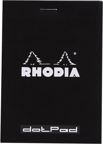 Rhodia Head Stapled Pad, No16 A5, Dot - Black