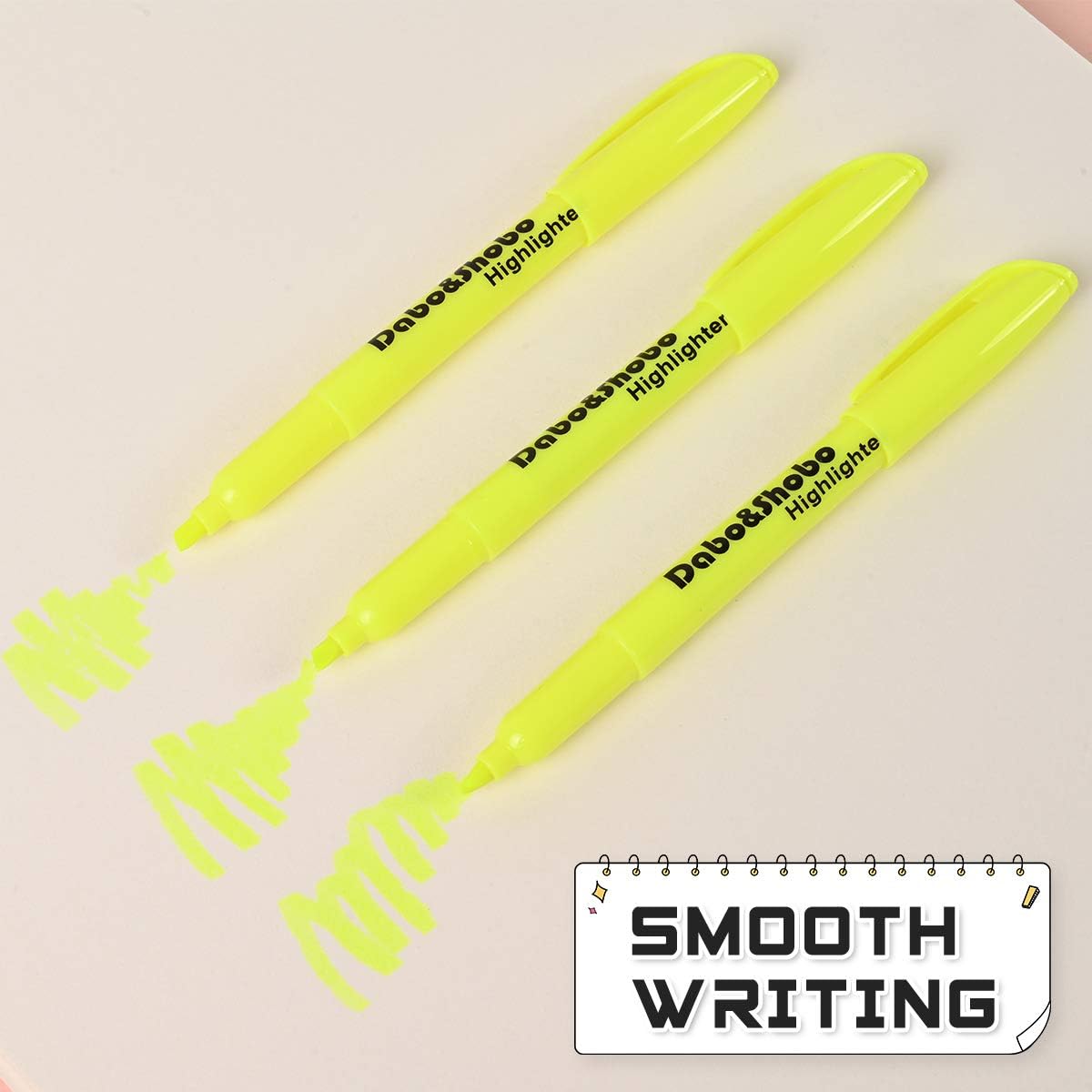 Dabo&Shobo Yellow highlighter, 24 Pack -bright color, chisel tip, for Adults Kids Highlighting in the Home School Office, Tank Style