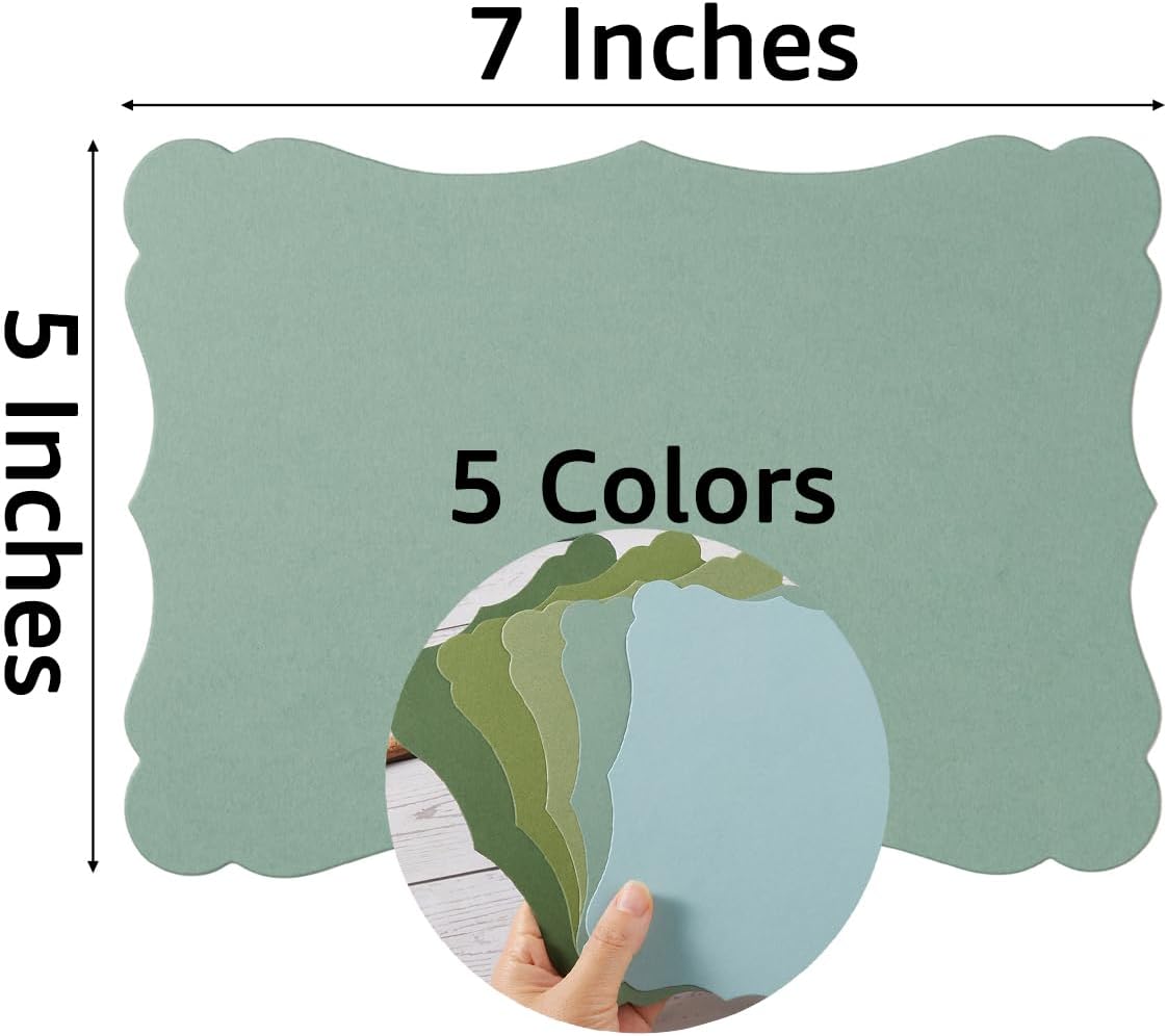 50 Pack Blank Kraft Cards Cardstock Thick Paper Brown Greeting Cards for DIY Gift Card Menus, Baby Shower and Wedding Invitations (Multicolored, 5x7IN)