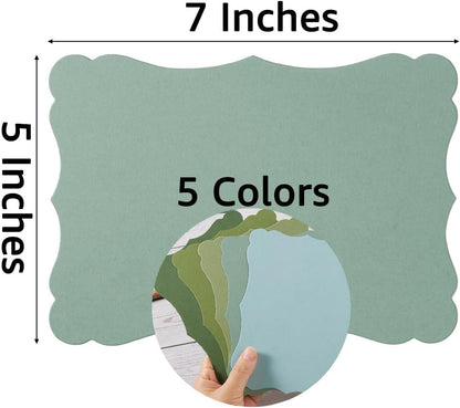 50 Pack Blank Kraft Cards Cardstock Thick Paper Brown Greeting Cards for DIY Gift Card Menus, Baby Shower and Wedding Invitations (Multicolored, 5x7IN)