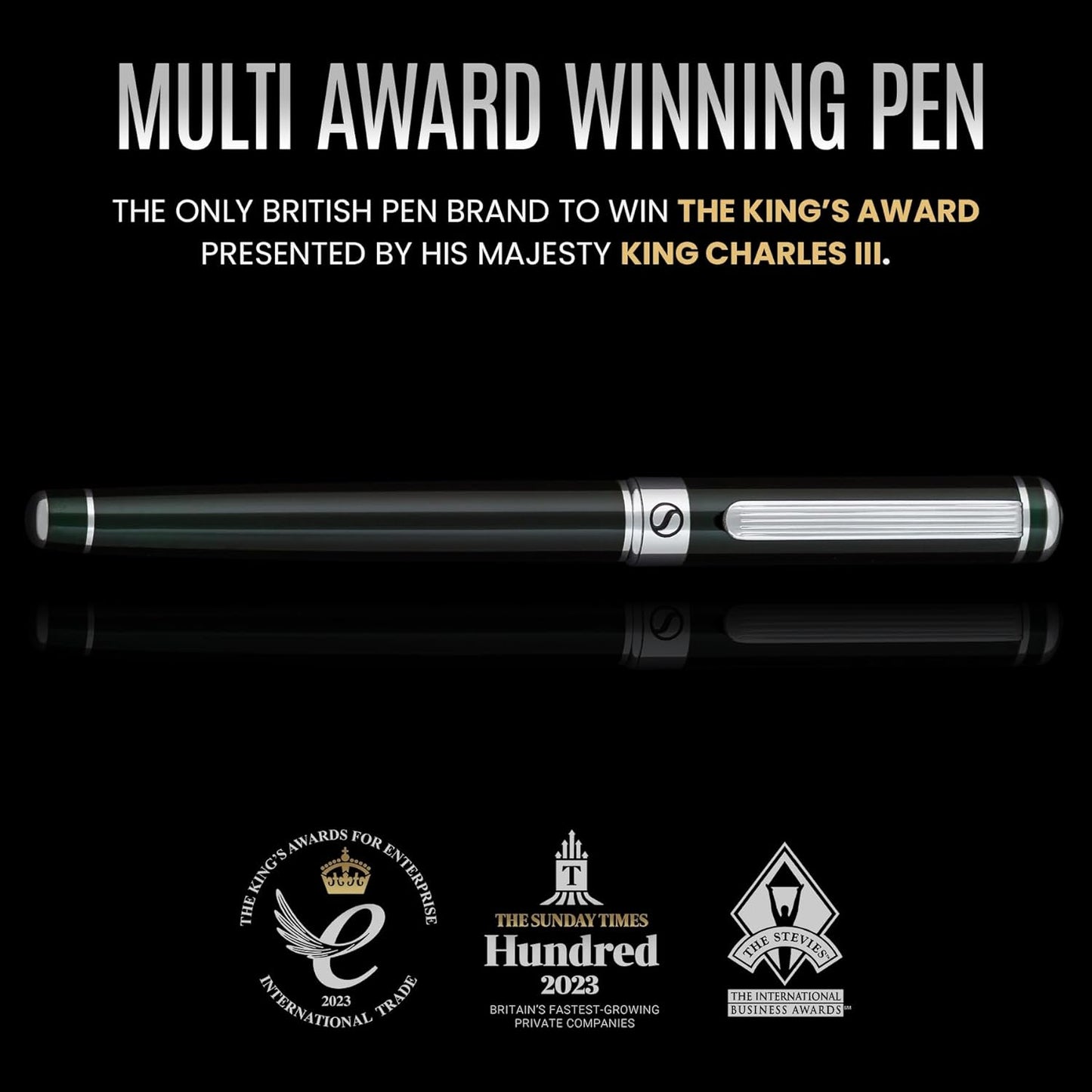 Scriveiner Midnight Blue Rollerball Pen - Stunning Blue Lacquer Luxury Pen, Chrome Finish, Schmidt Ink Refills, Men & Women, Professional, Executive Office, Nice Pen