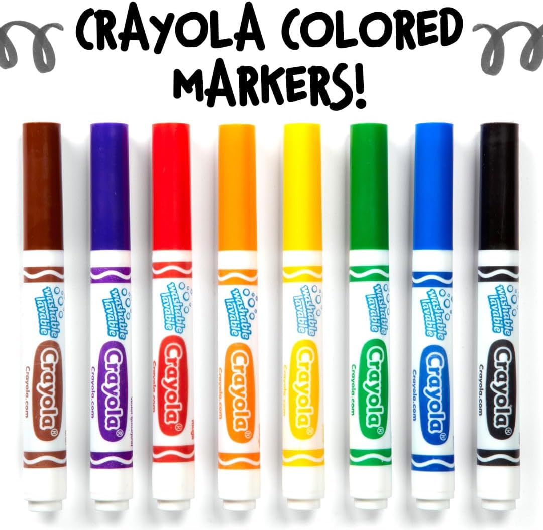 Crayola Washable Markers for Kids - Black (12ct), Bulk Broad Line Markers for School, Classroom Essentials, Teacher Classroom Must Haves for Elementary School