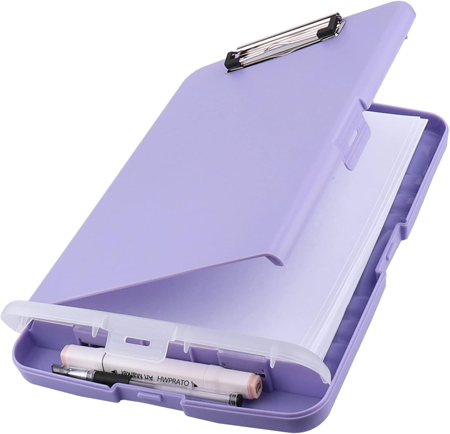 HWPRATO Clipboards Organizer Clipboard with Storage Nursing Clipboard Foldable File Folder Plastic Folio with Storage Case for Teacher,Kids,Doctor,Offices (Retro Blue)
