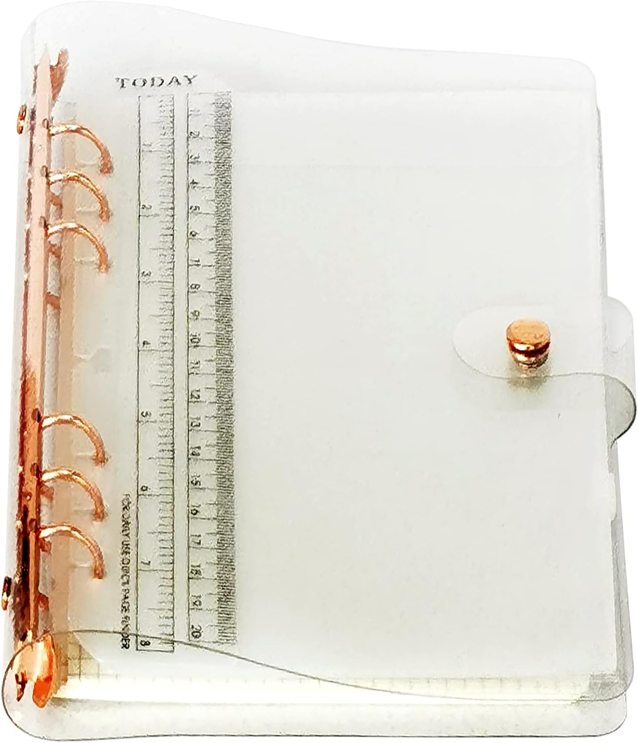 A6 A5 6-Holes Colorful PVC Cover Round Ring View Binder with Snap Button Closure File Folder for Loose Leaf Sheet Protectors Notebook Refill (Pink Daisy, A5 Mini Set) - Colors A