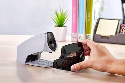 Bostitch Office Electric Pencil Sharpener for Classroom & Desk Use, Heavy-Duty Stall-Free Motor, High-Capacity Shavings Tray, Black