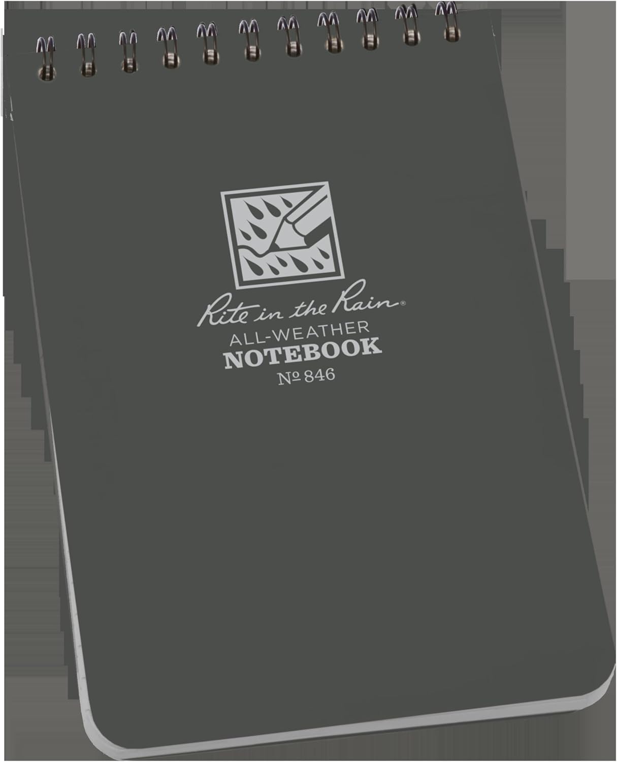 Rite in the Rain Weatherproof Top Spiral Notebook, 3" x 5", Black Cover, Universal Pattern, 3 Pack (No. 735-3X)