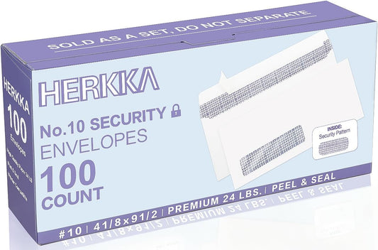 1000 Pack #10 Single Left Window SELF Seal Security Envelopes, Designed for QuickBooks Invoices & Business Statements, Computer Printed Checks Peel and Seal Flap, Size 4-1/8 x 9-1/2 Inches, 24 LB