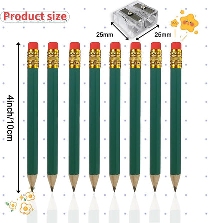 Adhere 25pcs Golf Pencils with Eraser Pre sharpened Hexagon half Wooden Pencils Graphite 2B for Golf Event Scoring,Classroom,Wedding,Company Meetings,Pew, Pocket (Nature)