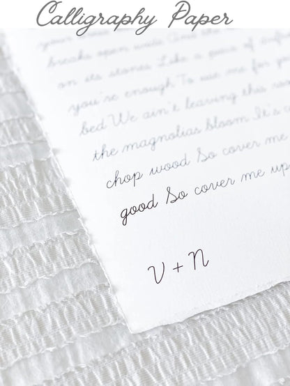 Handmade Cotton Paper with Deckle Edge Recycled Cotton Rag Mixed Media Card Stock for Postcards, Invitations, Crafts and Announcements (150gsm, 4x6 inch "A6", 50 Pack)