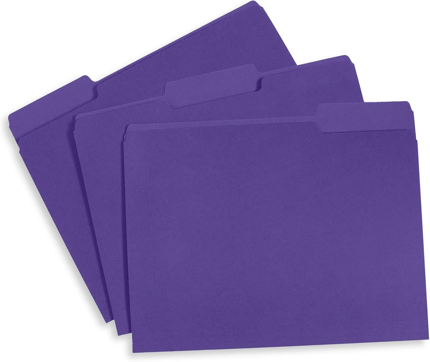 File Folder, 1/3 Cut Tab, Letter Size, Yellow, Great for Organizing and Easy File Storage, 100 Per Box