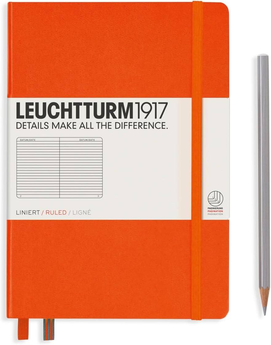LEUCHTTURM1917 - Notebook Hardcover Medium A5-251 Numbered Pages for Writing and Journaling (Navy, Ruled)