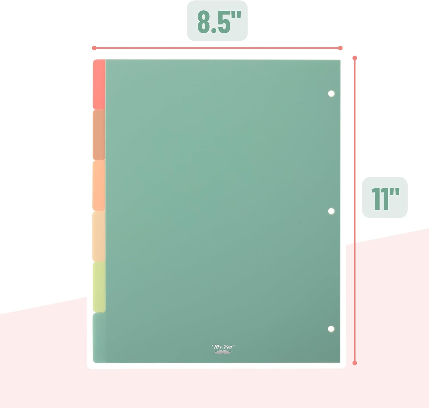 Mr. Pen- Binder Dividers, 6 Tab Dividers, Pack of 2 Sets (12 Dividers Total), Dividers
