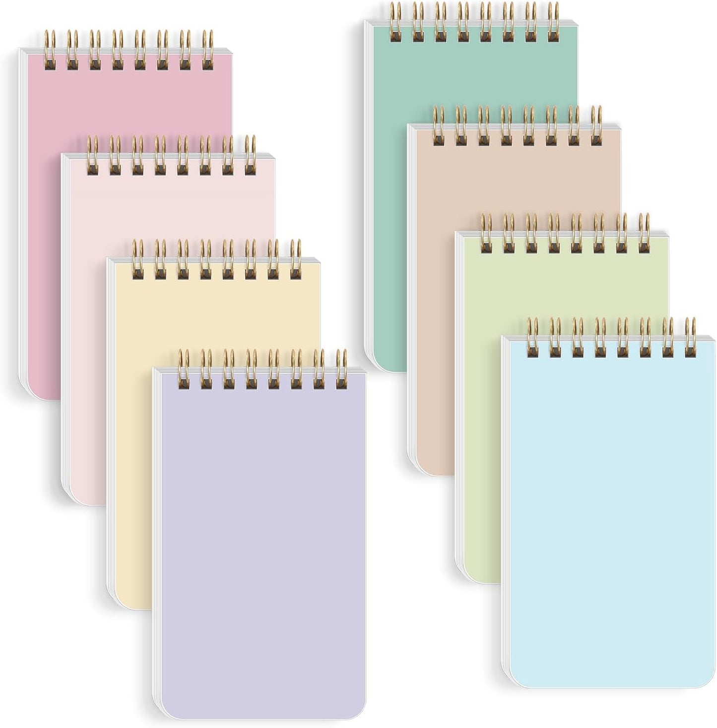 SKYDUE Small Notebooks, 3x5 Pocket Notepads with Aesthetic Covers, Mini Spiral Notebook with Lined Pages for Work Nursing School Essentials, Set Of 8