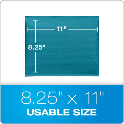 Quality Park Bubble Mailers, 8.5 x 11 Shipping Envelopes, Water Resistant White Poly Padded Envelopes, Redi-Strip Peel Off Closure, 25/Box (QUA85859)