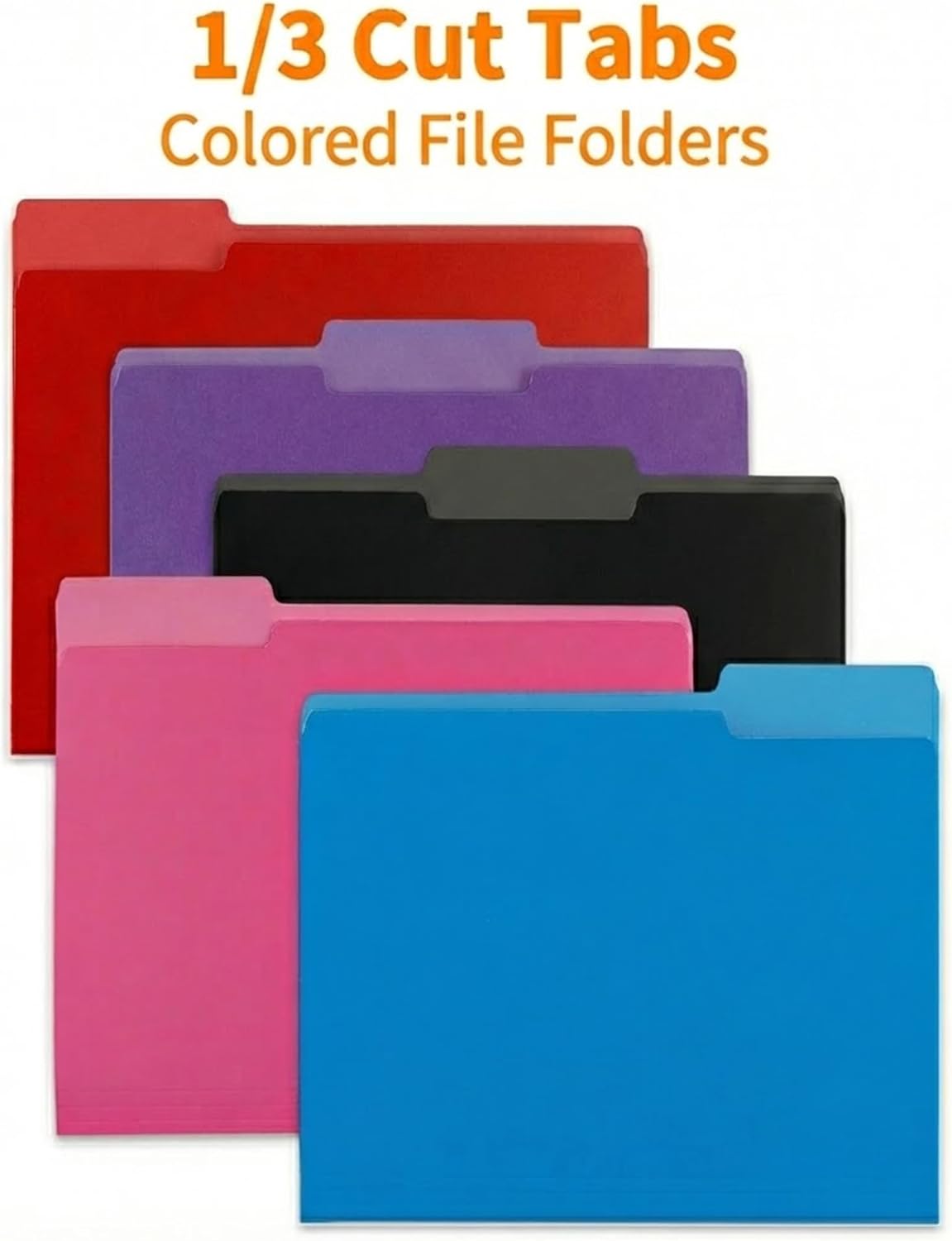 100 Packs Manila File Folder,Manilla Folder 8.5x11,1/3 Cut Tabs Folder for Office,School and Home,Organizer File Folder Letter Size