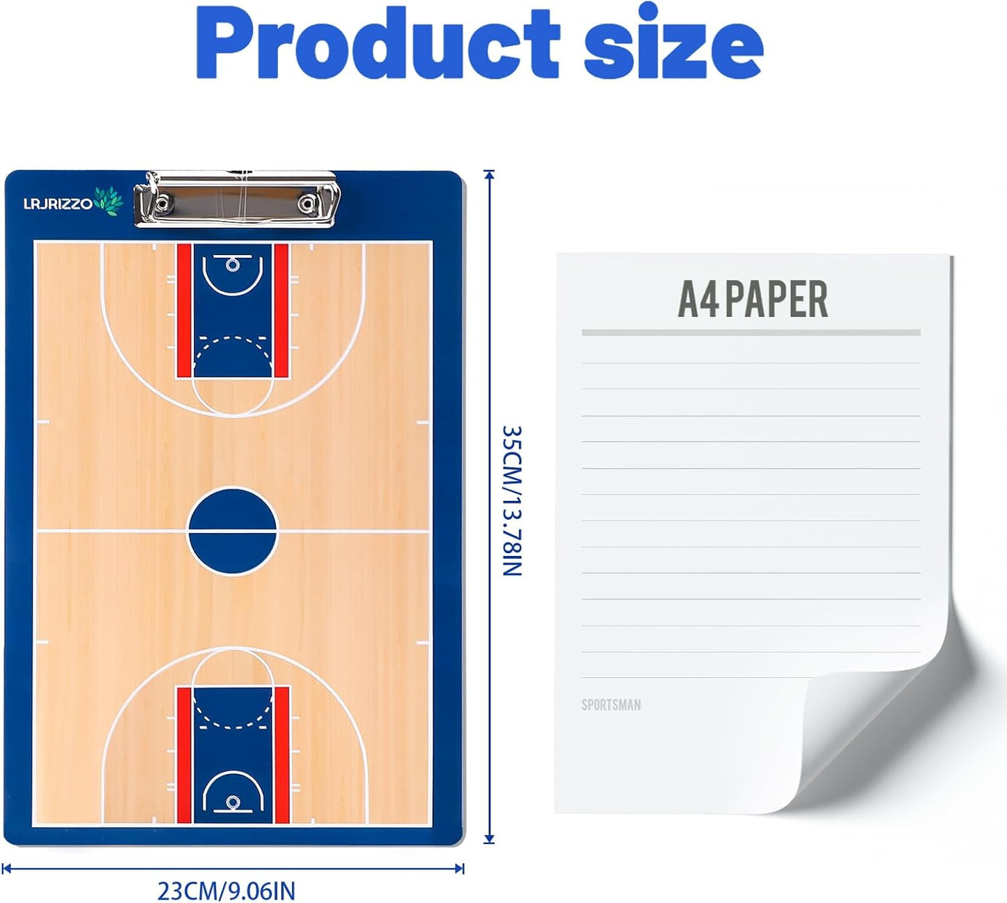 Basketball Dry Erase Coaches Clipboard, Basketball Clipboard for Coaches Double-Sided Basketball White Board for Coaches Writable and Erasable Basketball Dry Erase Board for Coaches Gift