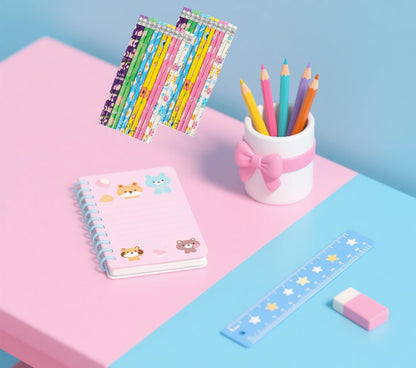 48 pcs Flowers Pencils with Eraser Wood Pencils Bulk for Writing and Drawing (Flowers, 48)