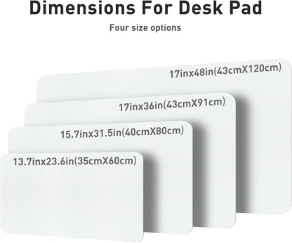 Aothia Leather Desk Pad Protector, Mouse Pad, Office Desk Mat, Non-Slip PU Leather Desk Blotter, Laptop Desk Pad, Waterproof Desk Writing Pad for Office and Home (Black,36" x 17") - Colors A