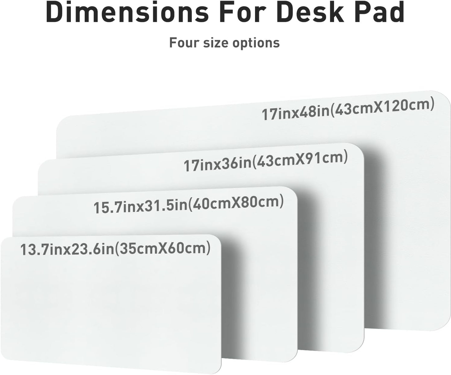 Aothia Non-Slip Waterproof PU Leather Desk Pad Protector for Mouse, Writing Desk, Office, Home, Laptop Blotter, 23.6" x 13.7", Black - Colors A