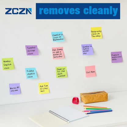 ZCZN 400 Sheets Pop-up Sticky Notes, 3 x 3 Inches, 4 Pads Bright Color Self-Stick Notes, 100 Sheets/Pad, Pink