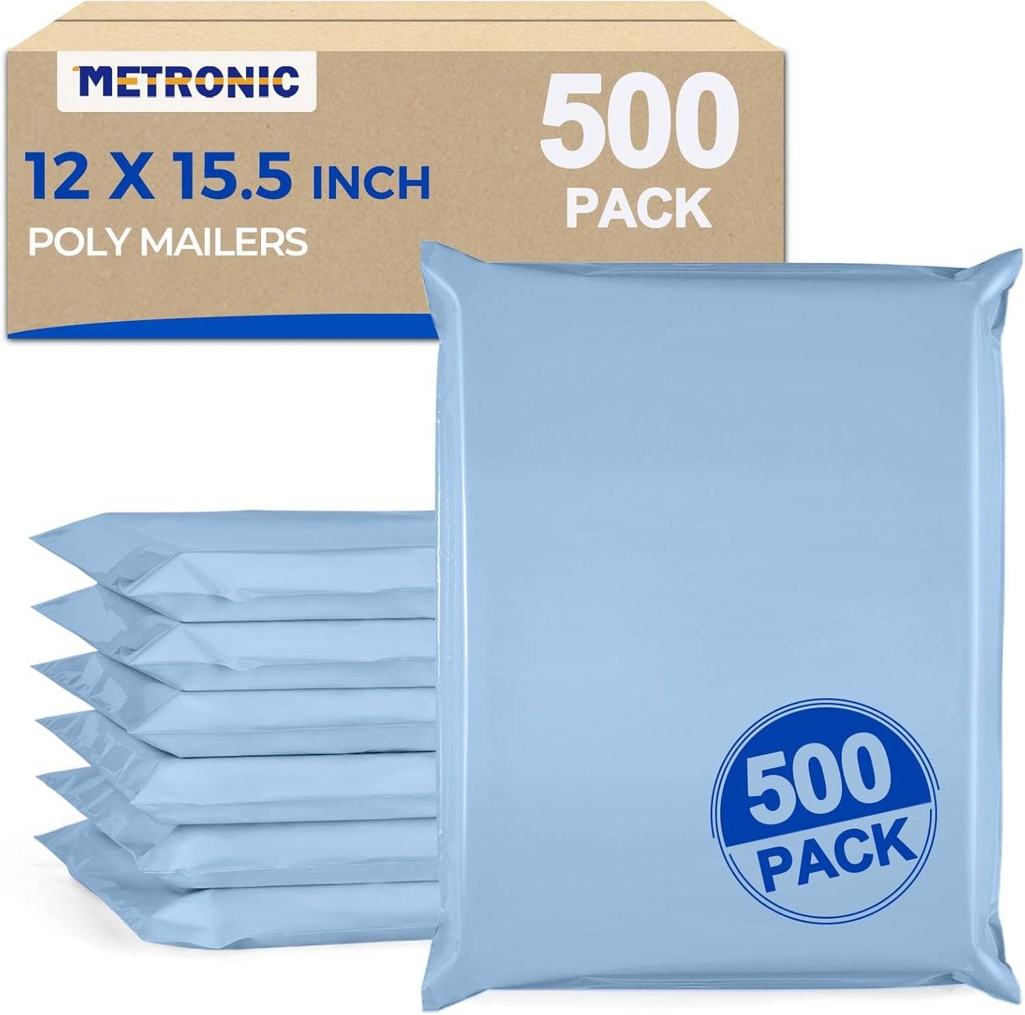 Metronic Poly Mailers 10x13 300 Pcs, Small Shipping Bags for Clothes, Shipping Envelopes for Small Business, Strong Adhensive Mailing Bags, Haze Blue